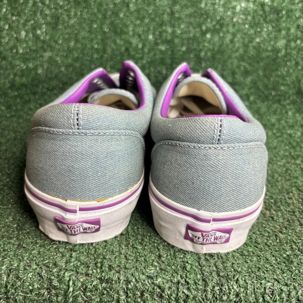 NEW Vans Era Denim Waffle Sole Skateboarding Sneaker Blue Purple Mens Size 10